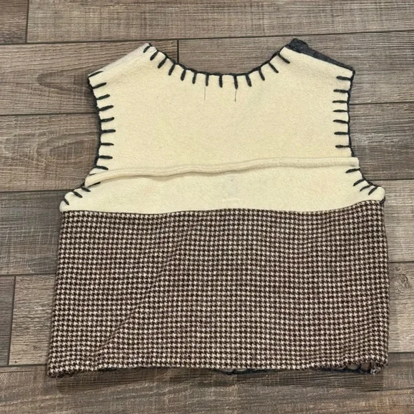 Baabaazuzu Vintage Wool Vest Womens Patchwork Sweater Lagenlook Boho S - Picture 2 of 8